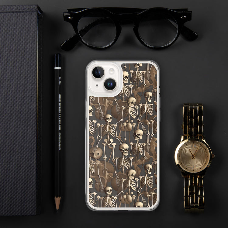 Brown Vintage Skeletons Clear Case for iPhone® - MedTheories