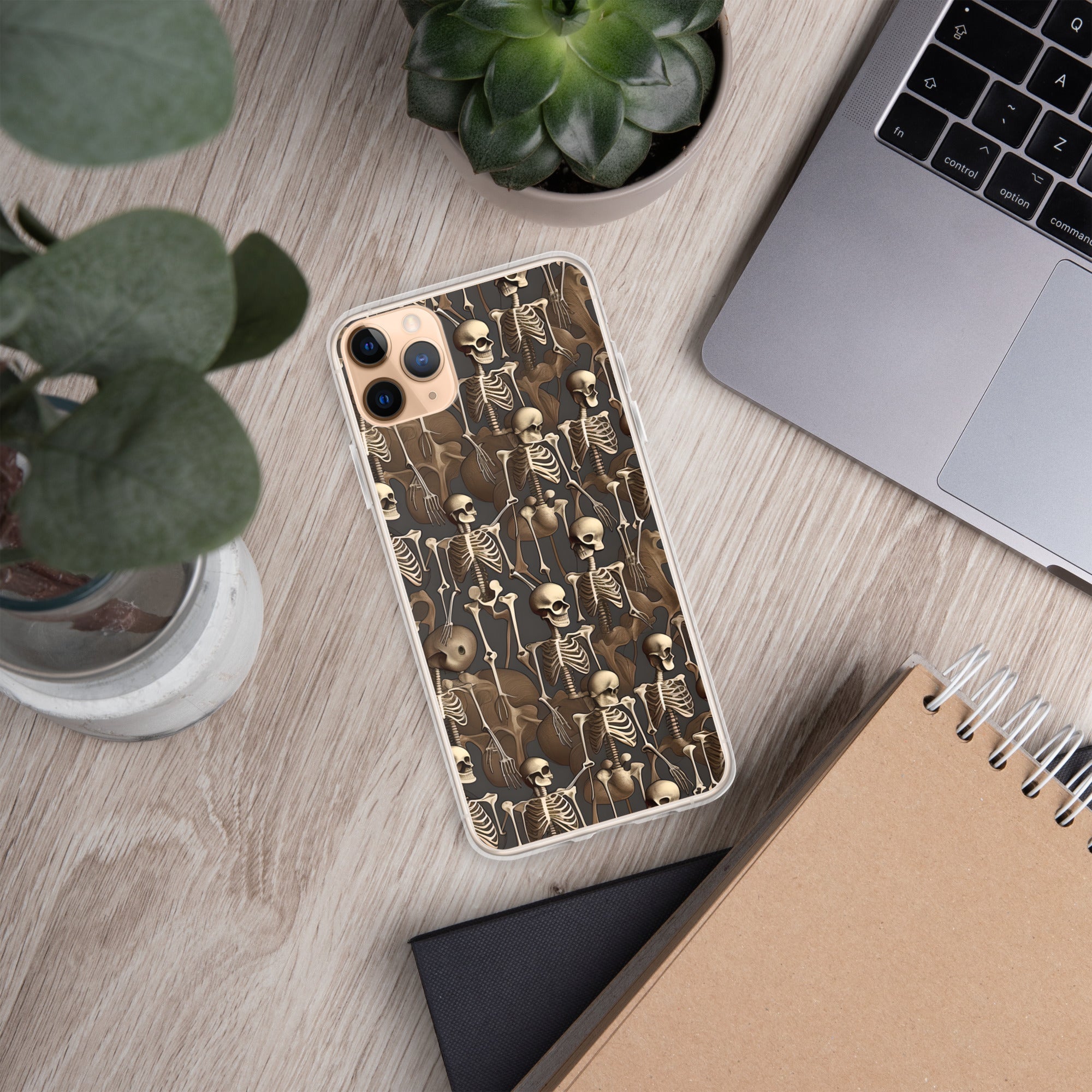 Brown Vintage Skeletons Clear Case for iPhone® - MedTheories