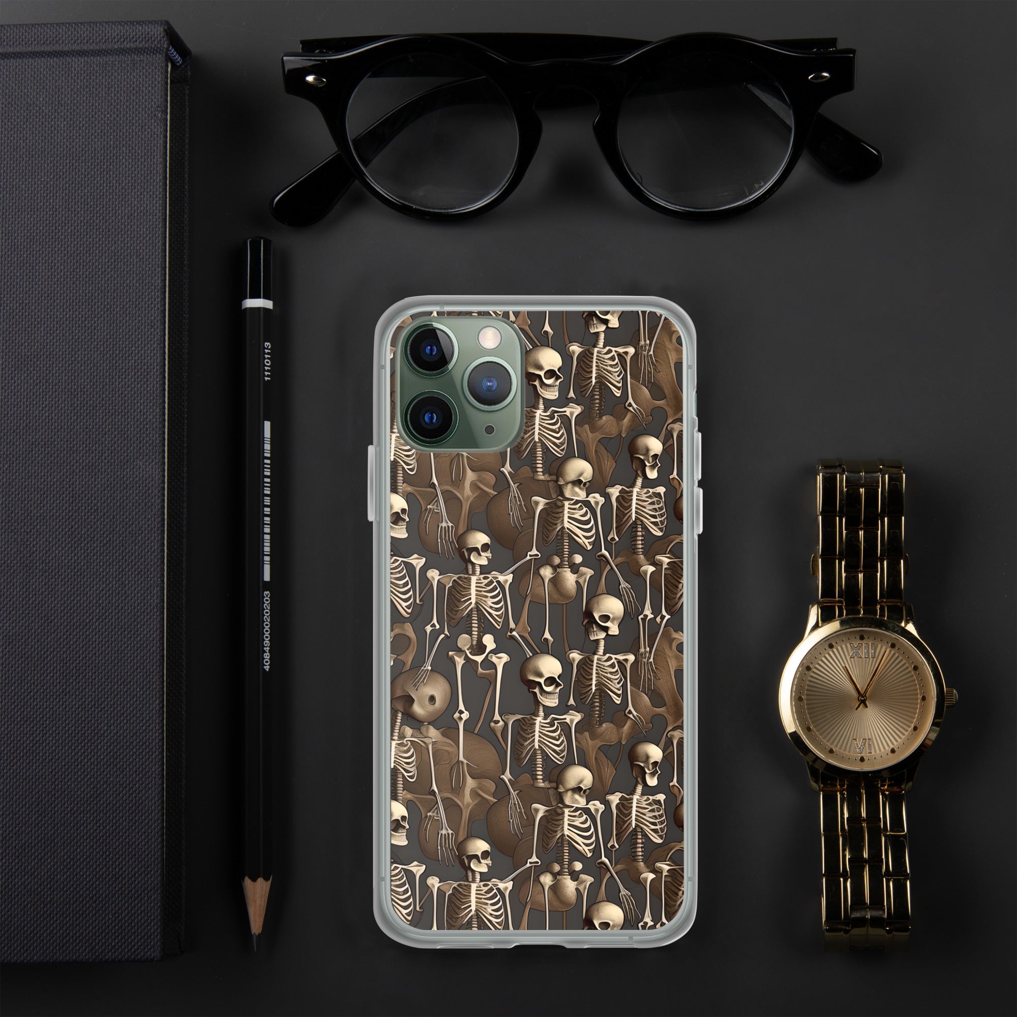 Brown Vintage Skeletons Clear Case for iPhone® - MedTheories