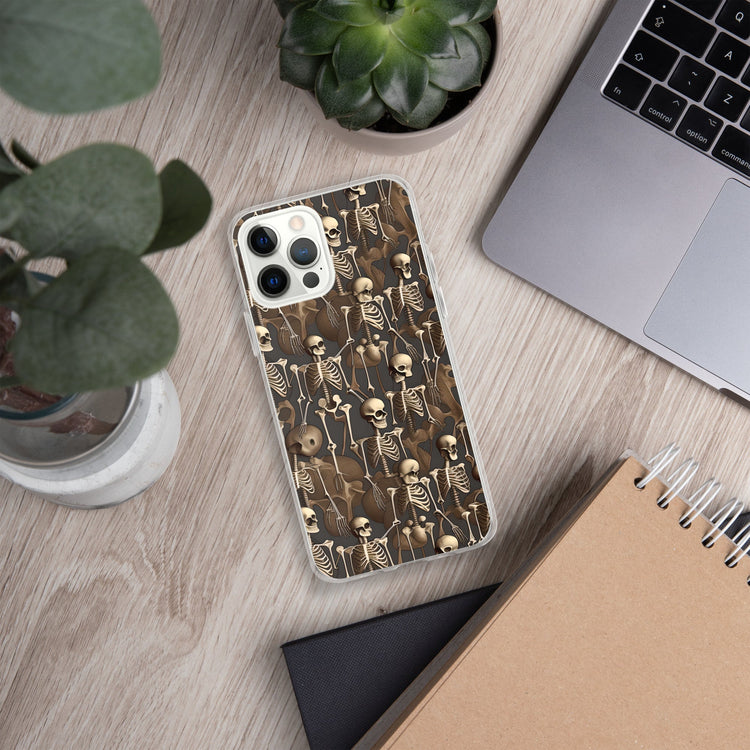 Brown Vintage Skeletons Clear Case for iPhone® - MedTheories