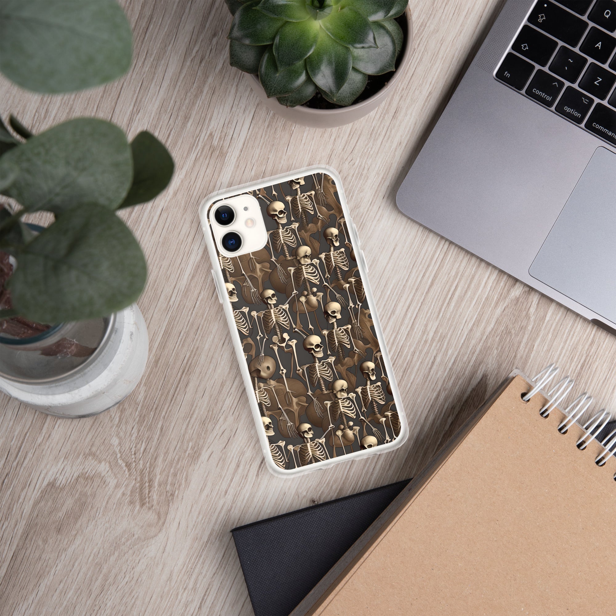 Brown Vintage Skeletons Clear Case for iPhone® - MedTheories