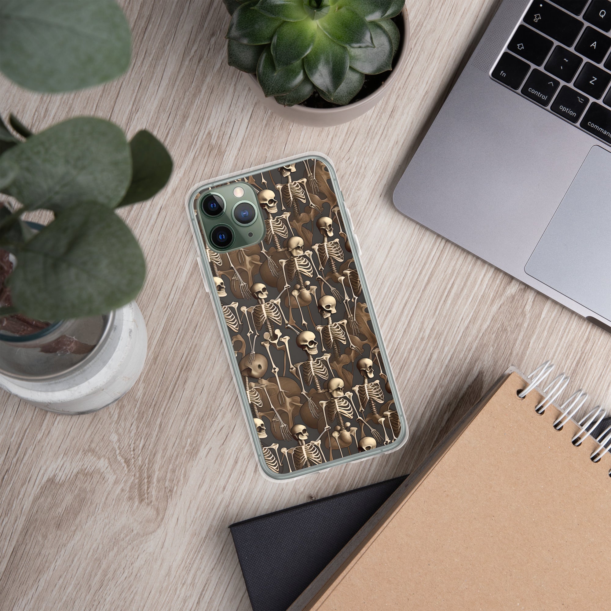 Brown Vintage Skeletons Clear Case for iPhone® - MedTheories