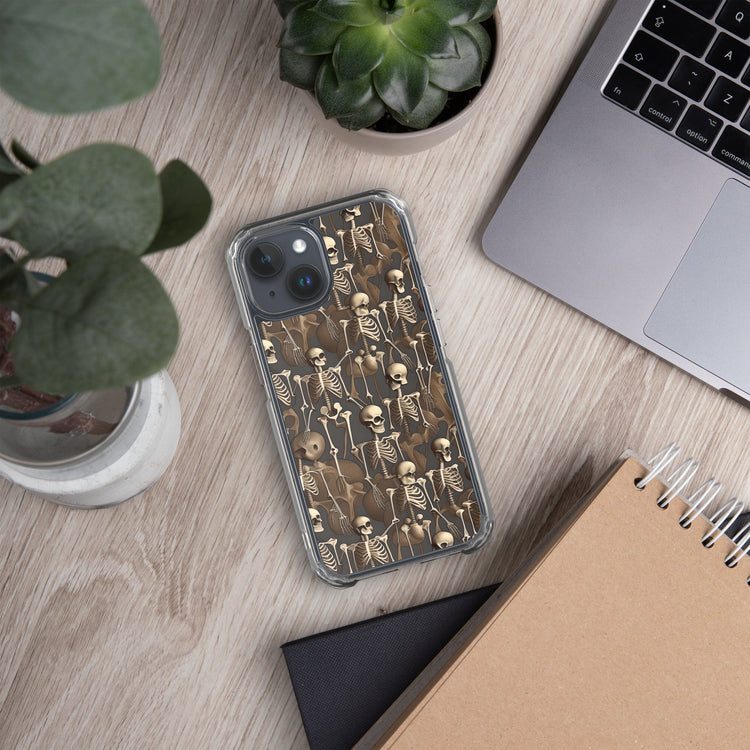 Brown Vintage Skeletons Clear Case for iPhone® - MedTheories