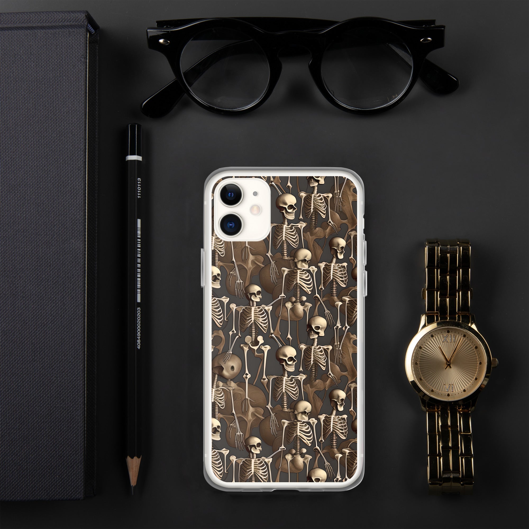 Brown Vintage Skeletons Clear Case for iPhone® - MedTheories