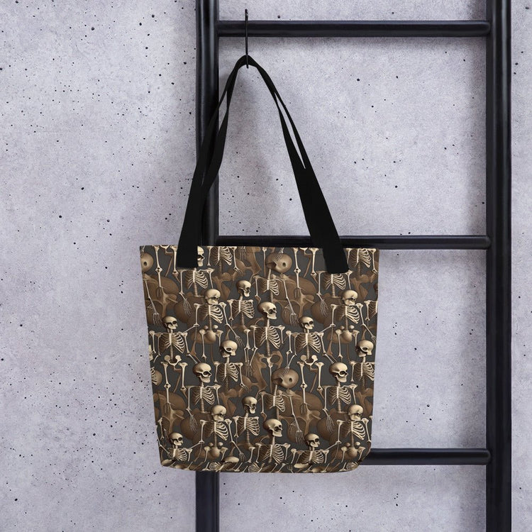 Brown Vintage Skeletons Tote Bag - MedTheories