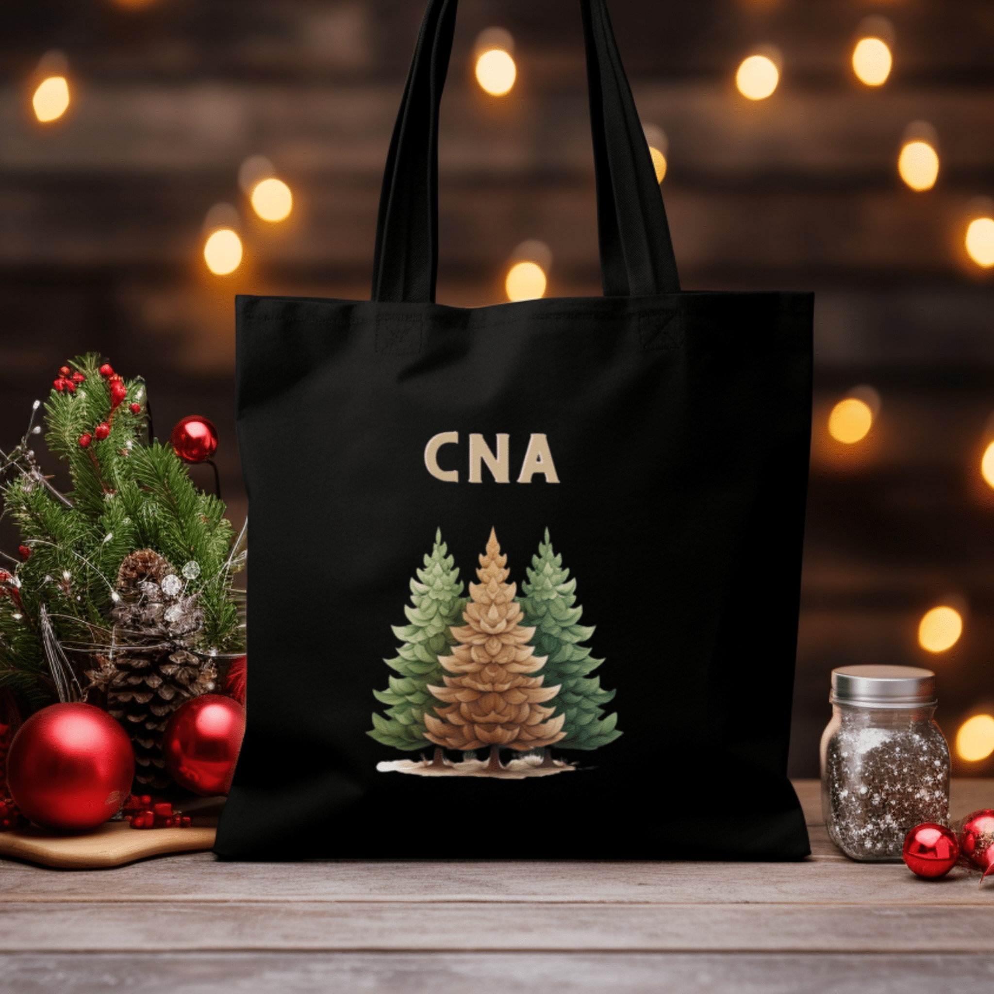 Christmas CNA Forest Eco Tote Bag - MedTheories