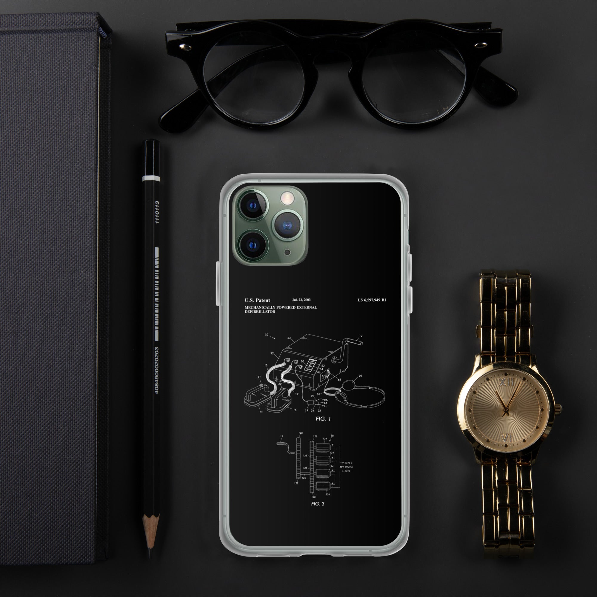 Defibrillator Medical Patent Clear Case for iPhone® - MedTheories