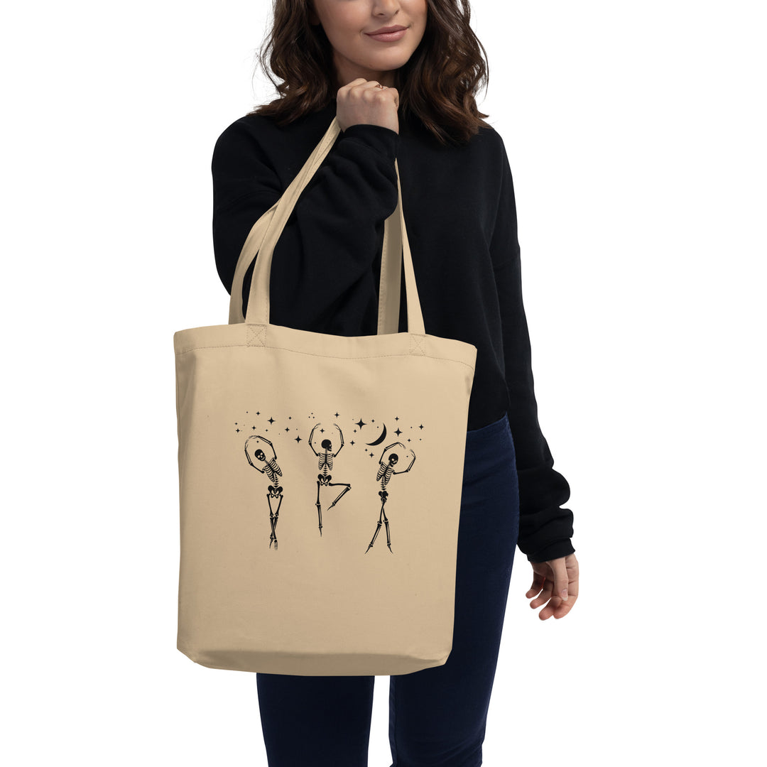Organic Cotton Tote Bag - Dancing Skeletons