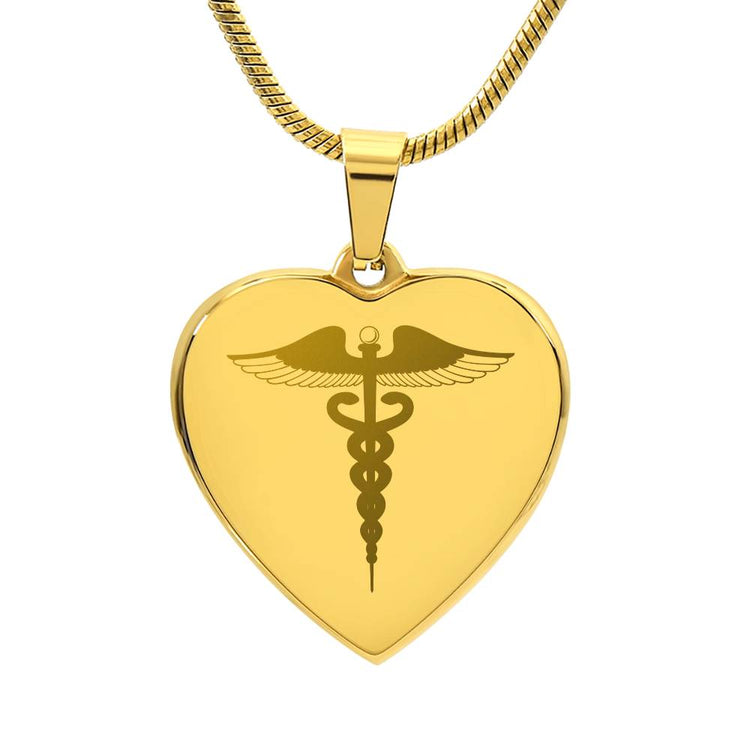 Engravable Caduceus Symbol Necklace - MedTheories