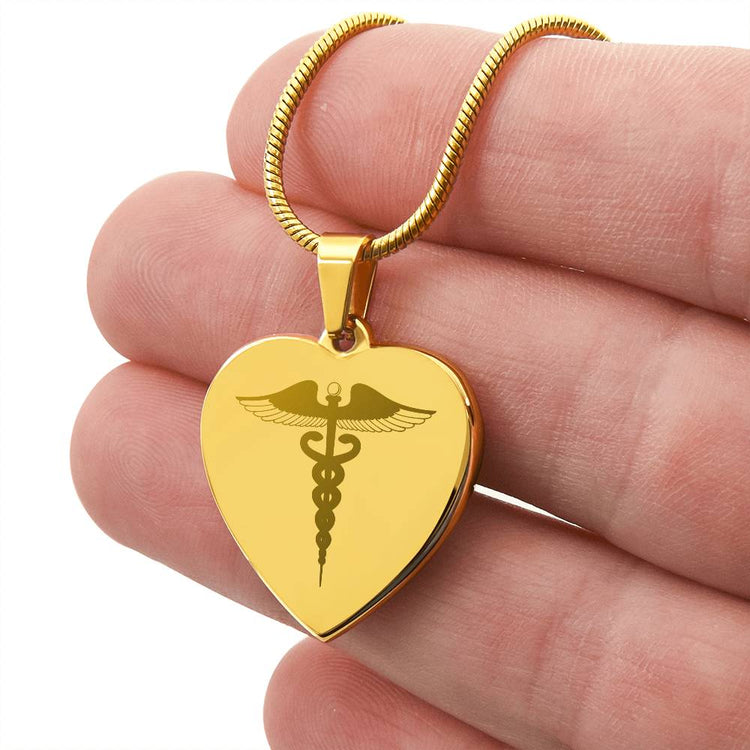 Engravable Caduceus Symbol Necklace - MedTheories