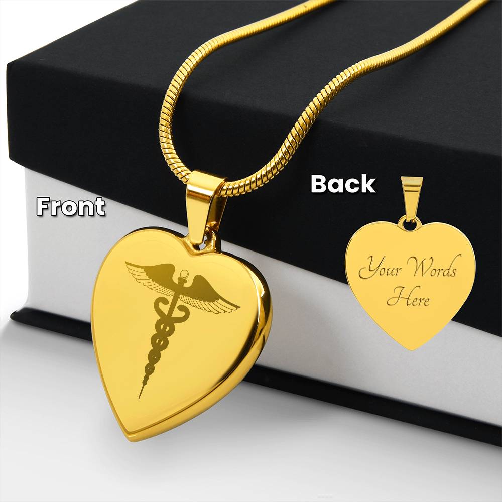 Engravable Caduceus Symbol Necklace - MedTheories
