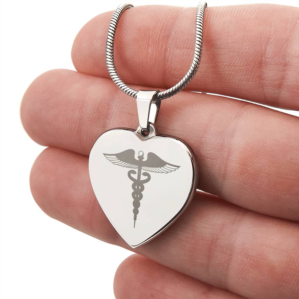 Engravable Caduceus Symbol Necklace - MedTheories