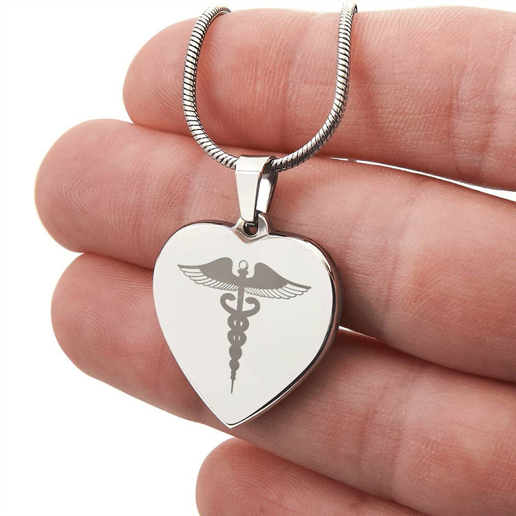 Engravable Caduceus Symbol Necklace - MedTheories