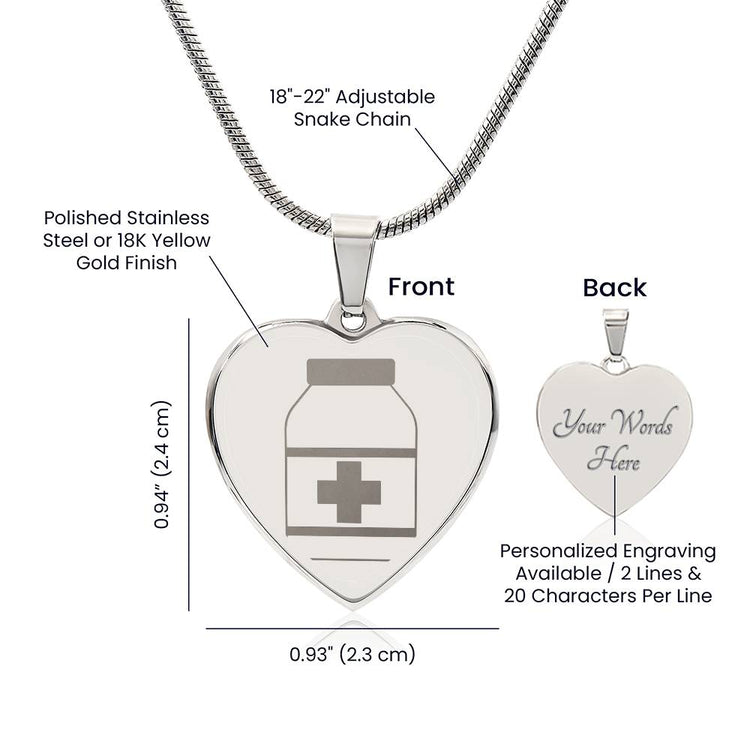 Engravable Pill Bottle Necklace - MedTheories