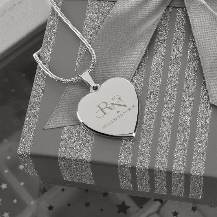 Engravable Scrolled RN Necklace - MedTheories