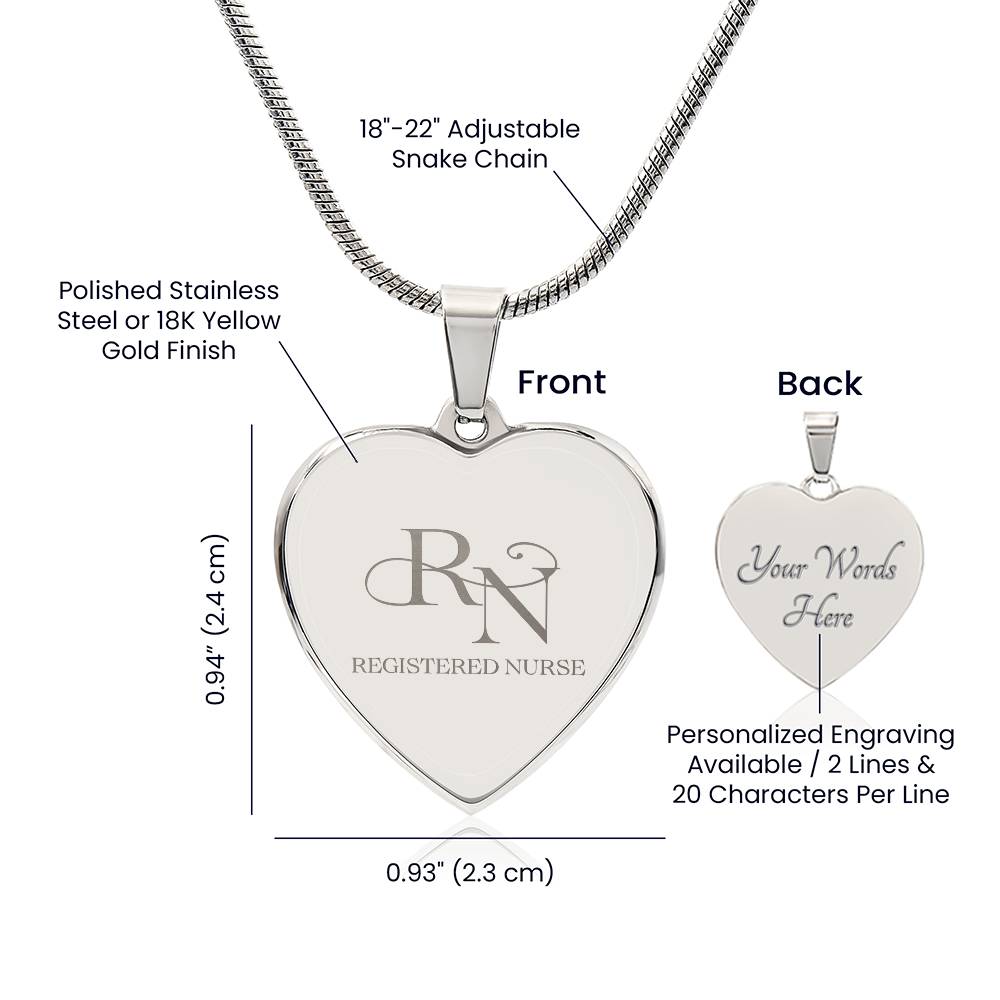 Engravable Scrolled RN Necklace - MedTheories