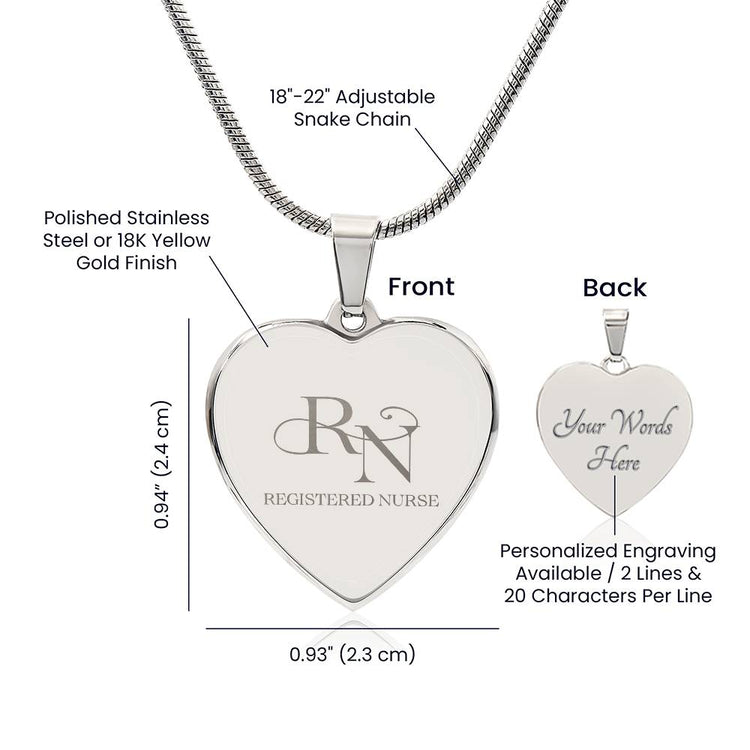 Engravable Scrolled RN Necklace - MedTheories