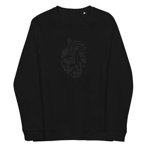 Gray Nurse Heart Unisex Organic Raglan Sweatshirt - MedTheories