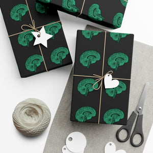 Green Brain Gift Wrap Papers - MedTheories