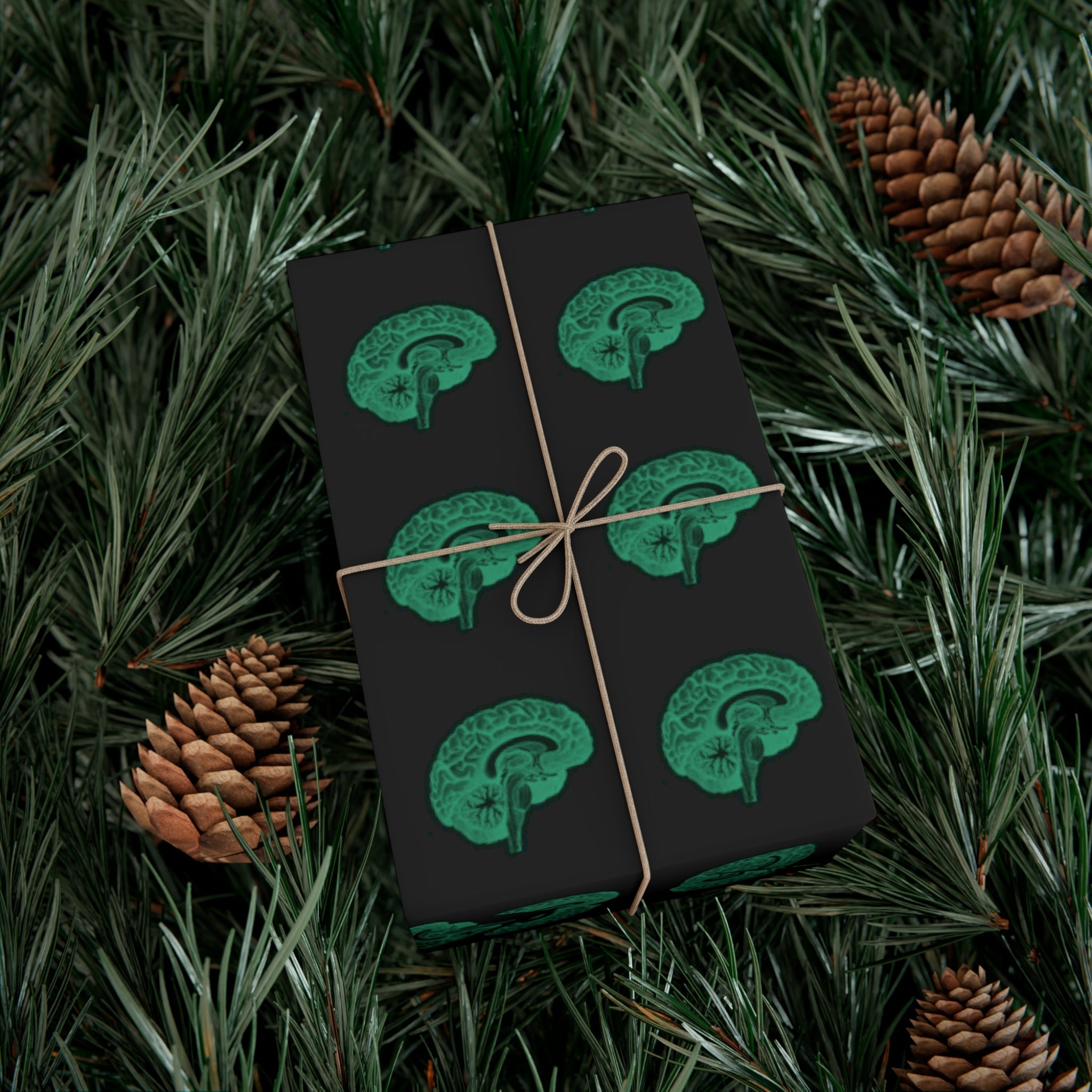 Green Brain Gift Wrap Papers - MedTheories