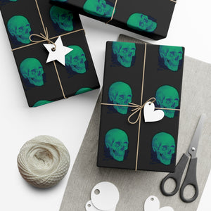 Green Skull Gift Wrap Papers - MedTheories