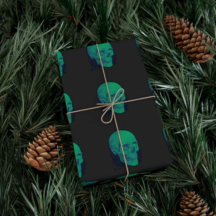 Green Skull Gift Wrap Papers - MedTheories