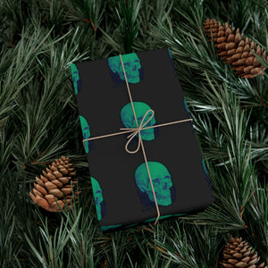 Green Skull Gift Wrap Papers - MedTheories