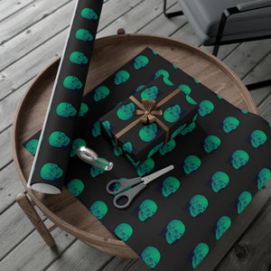 Green Skull Gift Wrap Papers - MedTheories