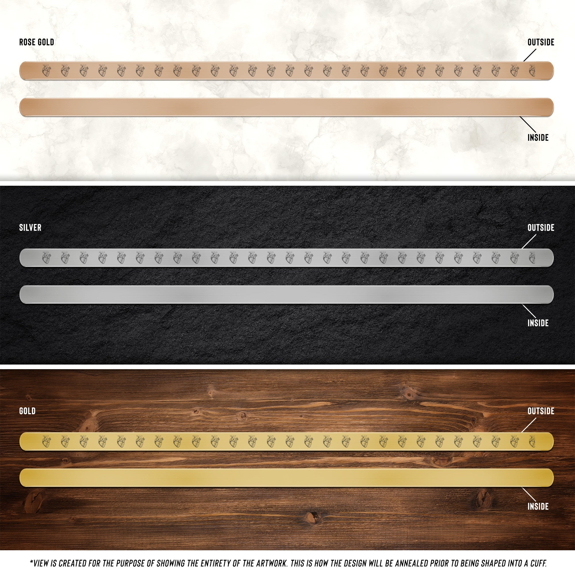 Heart On Repeat Cuff Bracelet - MedTheories