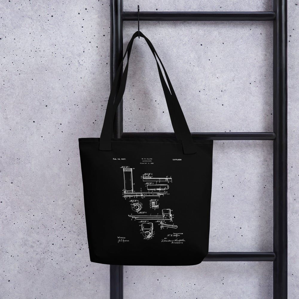 Laryngoscope Vintage Patent Art Tote Bag - MedTheories