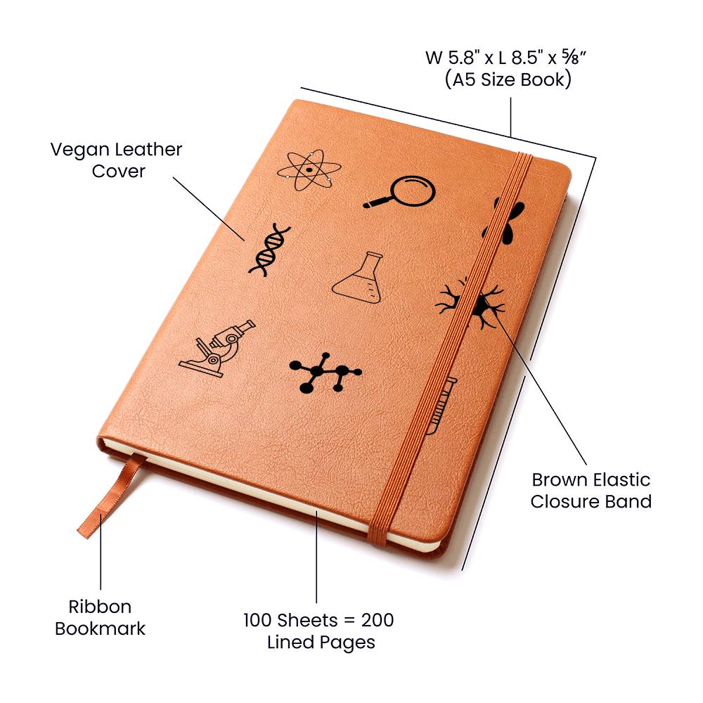 Medical Icons Graphic Leather Journal - MedTheories