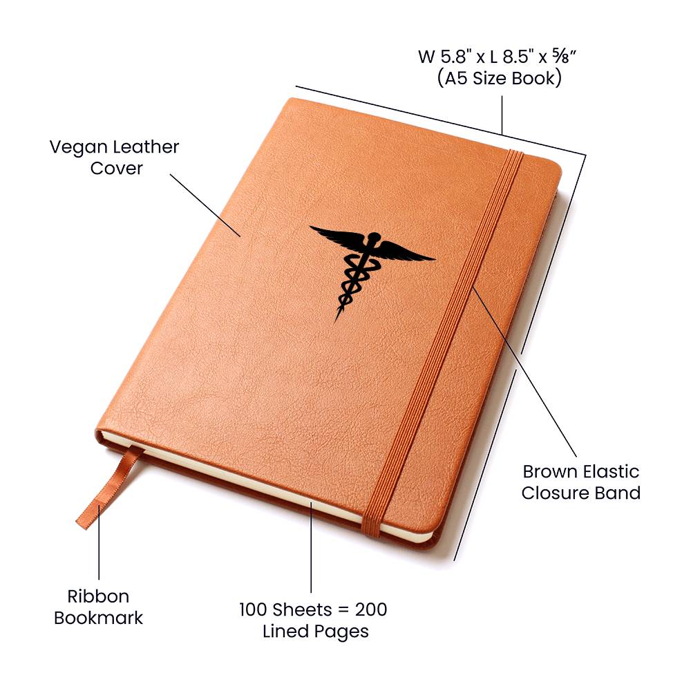 Medical Symbol Leather Graphic Journal - MedTheories