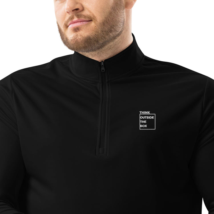 Men's Recycled Quarter Zip Pullover - "Think Outside The Box" - MedTheories
