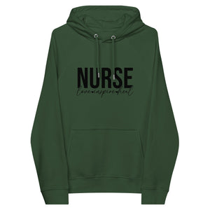 Nurse Love, Inspire & Heal Unisex Eco Raglan Hoodie - MedTheories