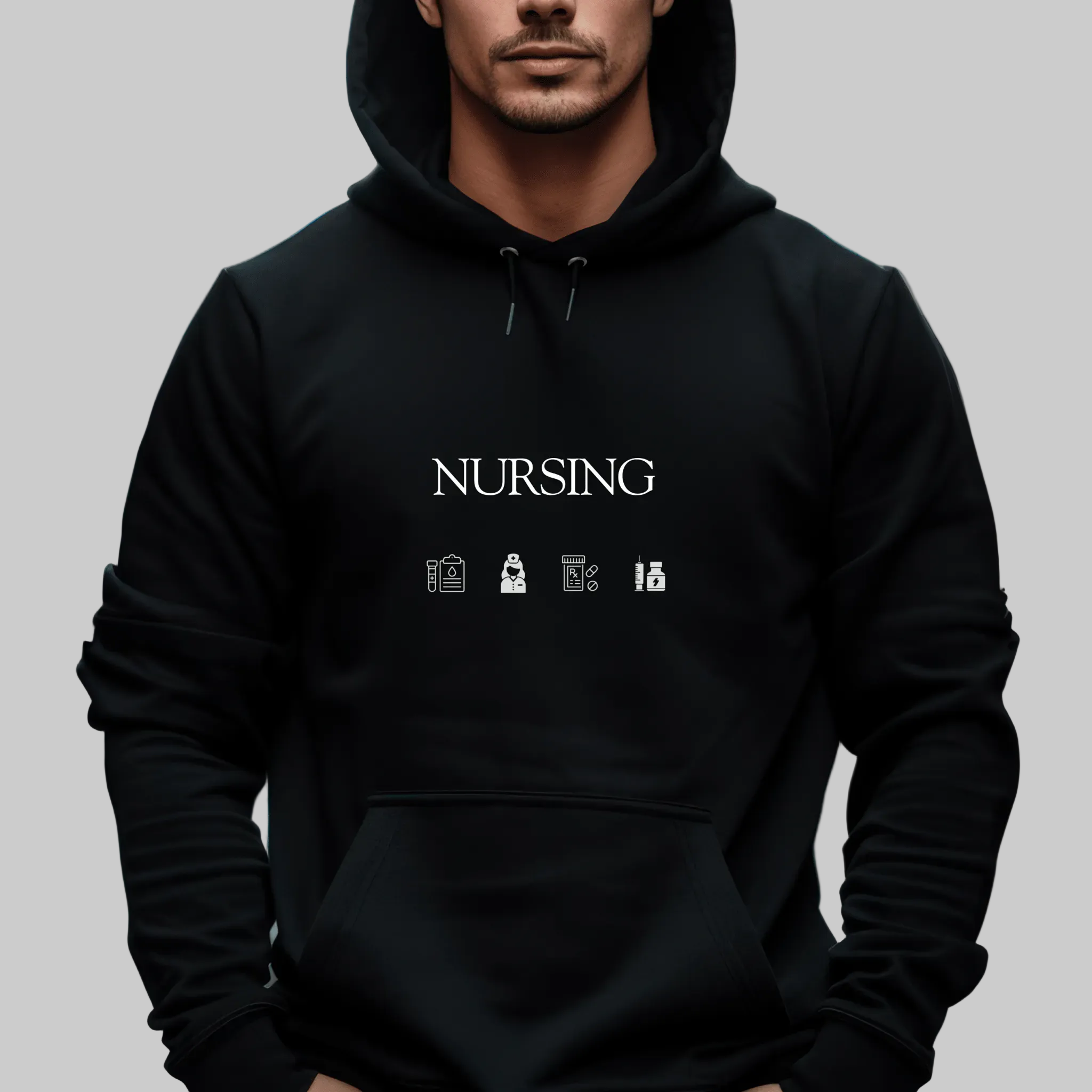 Nursing ICON Unisex Eco Raglan Hoodie - MedTheories