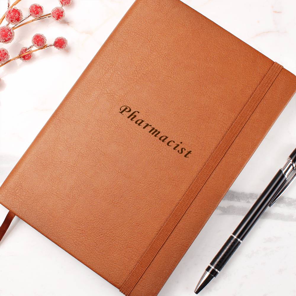 Pharmacist Graphic Vegan Leather Printed Journal - MedTheories