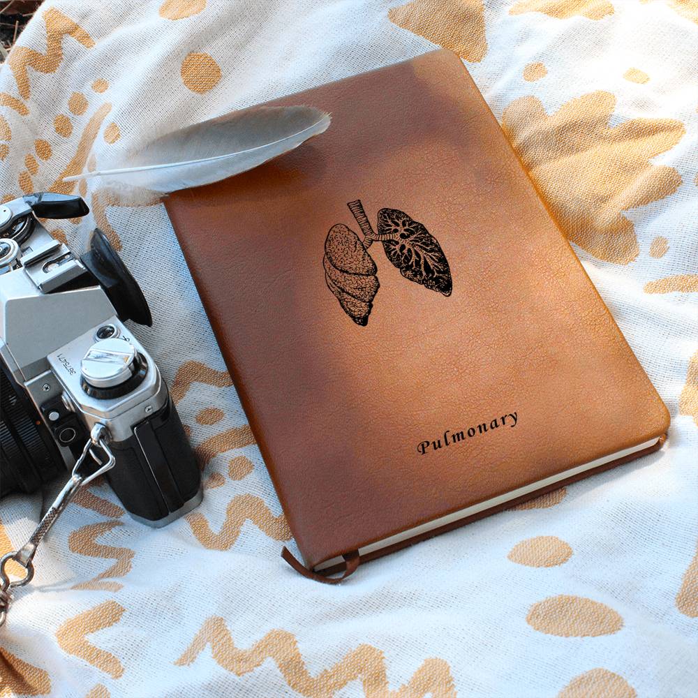 Printed Pulmonary Graphic Vegan Leather Journal - MedTheories