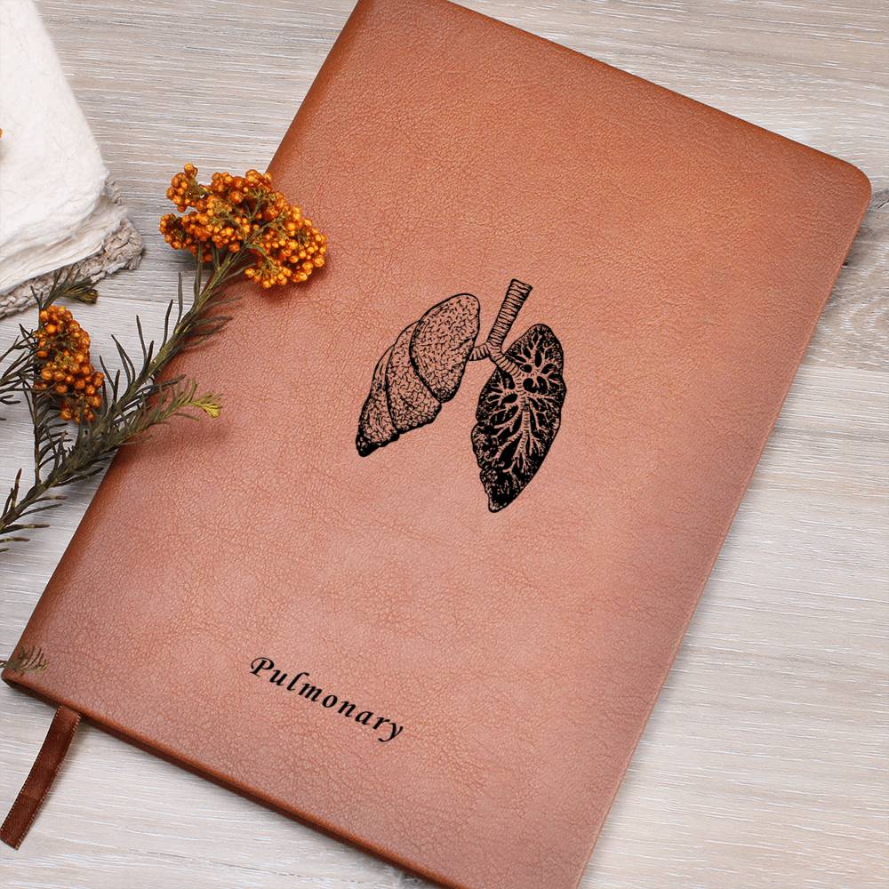 Printed Pulmonary Graphic Vegan Leather Journal - MedTheories