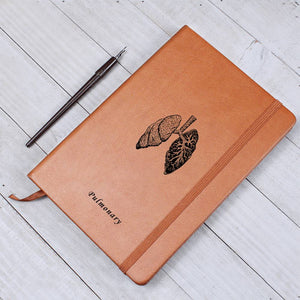 Printed Pulmonary Graphic Vegan Leather Journal - MedTheories