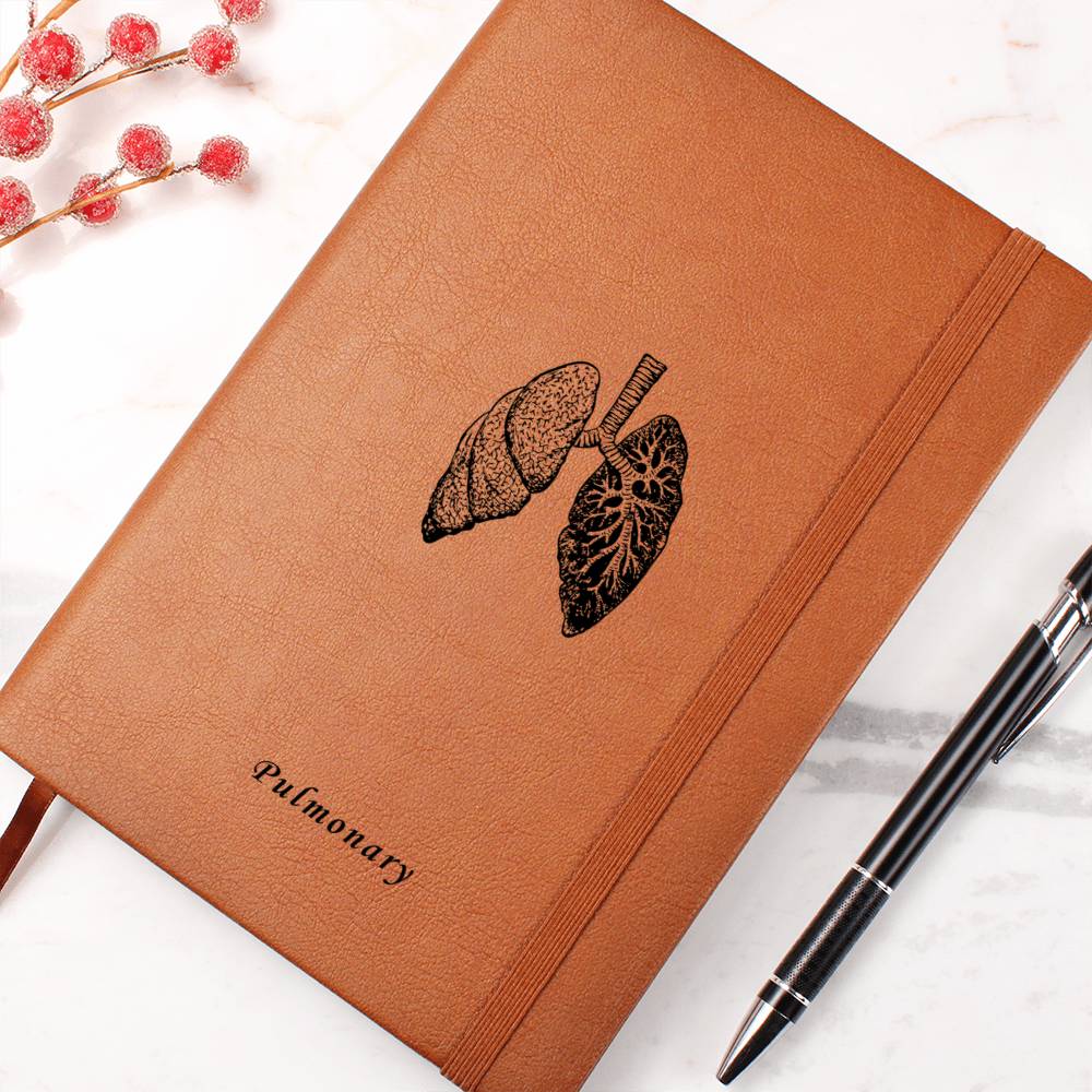 Printed Pulmonary Graphic Vegan Leather Journal - MedTheories