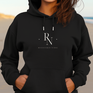 Registered Nurse Merged Initials Unisex Eco Raglan Hoodie - MedTheories