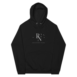 Registered Nurse Merged Initials Unisex Eco Raglan Hoodie - MedTheories