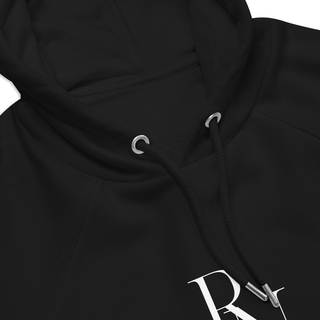 Registered Nurse Merged Initials Unisex Eco Raglan Hoodie - MedTheories