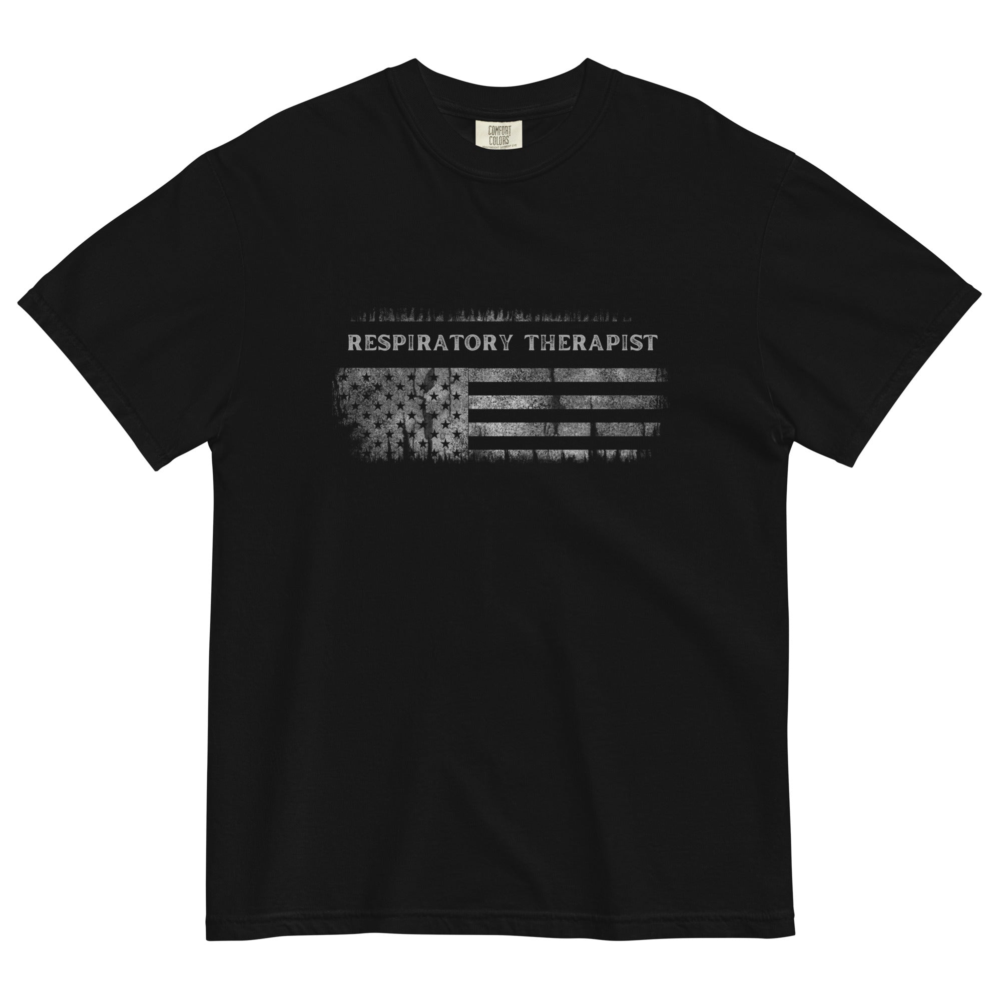 Respiratory Therapist Flag Unisex garment-dyed heavyweight t-shirt - MedTheories