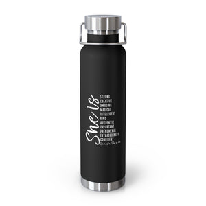 SHE IS Copper Vacuum Insulated Bottle, 22-oz - MedTheories