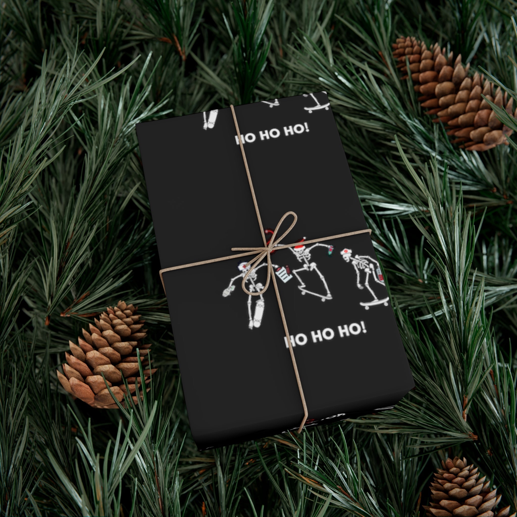 Skeleton Skaters Gift Wrap Papers - MedTheories