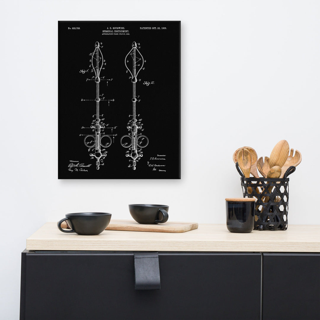 Surgical Instrument 1906 Vintage Patent Canvas - MedTheories