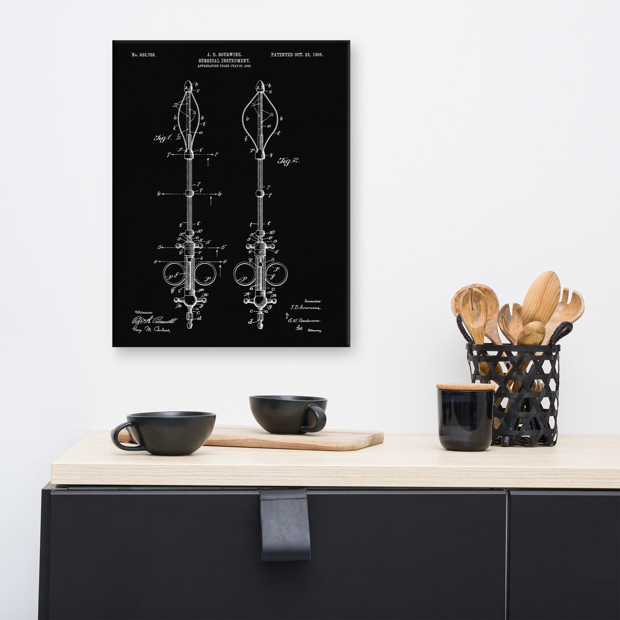 Surgical Instrument 1906 Vintage Patent Canvas - MedTheories