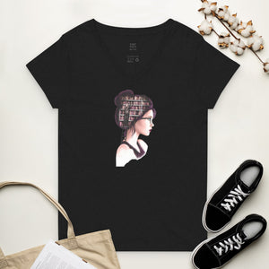 Women’s Recycled V-Neck T-Shirt - Head Full Of Books - MedTheories