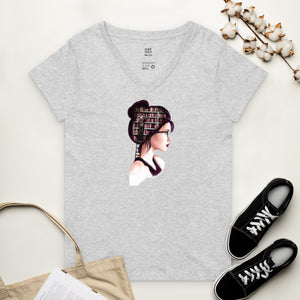 Women’s Recycled V-Neck T-Shirt - Head Full Of Books - MedTheories